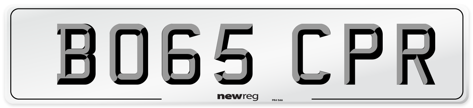 BO65 CPR Number Plate from New Reg